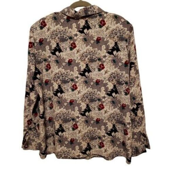 Classic Collection Womens Sz L? Multicolor  Floral Long Sleeve Button Down Blous - Picture 9 of 9